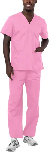 Vista 18 de Adar Uniforms Conjunto de ropa médica unisex universal - Juego de ropa médica unisex con cordón Negro