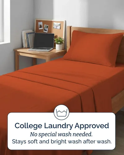 Vista 702 de Extra Deep Twin XL Sheet Set - 3 Piece College Dorm Room - White 01-Blanco