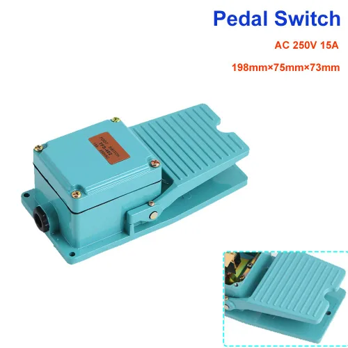 Vista 5 de Interruptor de pedal AC 250V 15A Interruptor de pie Operado Encendido Apagado IP62 Impermeable para carpintería y máquina de coser