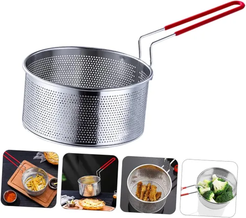 Vista 9 de KICHOUSE Cesta de espagueti 1pc 304 Colador Mango Largo Acero Inoxidable Línea Redonda Pasta Hervir Cesta