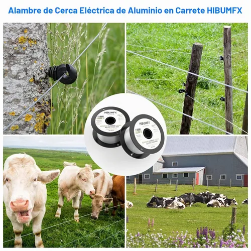 Vista 7 de Bobina de alambre eléctrico de aluminio para valla de 250 pies de calibre 17 (4)