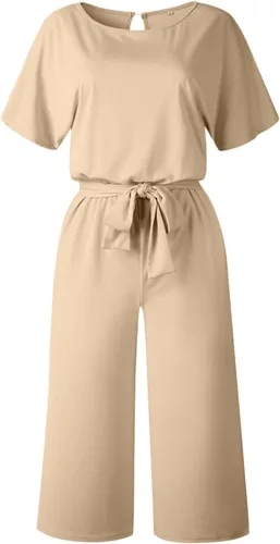 Vista 5 de SNKSDGM Women Jumpsuit Summer Dressy Lantern Long Sleeve Ruffle Layer Smocked Deep V Neck Short Rompers Playsuit