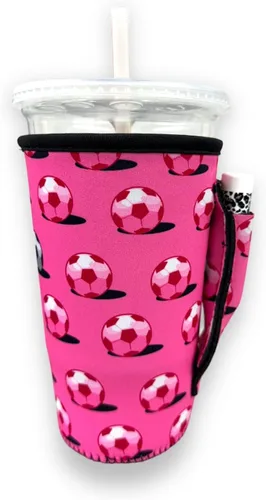 Vista 2 de Drink Handlers - Soporte para vaso de 20 a 27 onzas, funda de neopreno para café y té con asa, funda aislada y soporte para bebidas resistente al