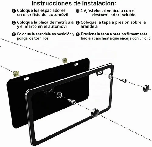 Vista 3 de Paquete de 2 marcos de matrícula de aleación de aluminio de montaña universales a prueba de óxido de EE. UU., ajuste resistente a la intemperie