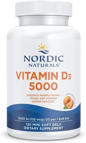 Vista 8 de Nordic Naturals Vitamina D3 5000, Naranja - 200 mini geles blandos - Apoyo para huesos saludables, estado de ánimo y sistema inmunológico