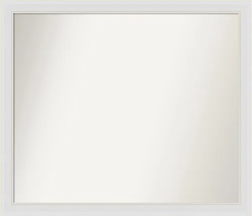 Vista 107 de Amanti Art Espejo de baño blanco para sobre el fregadero, 24 x 26 pulgadas, espejo rectangular blanco y blanco, marco de madera contemporáneo