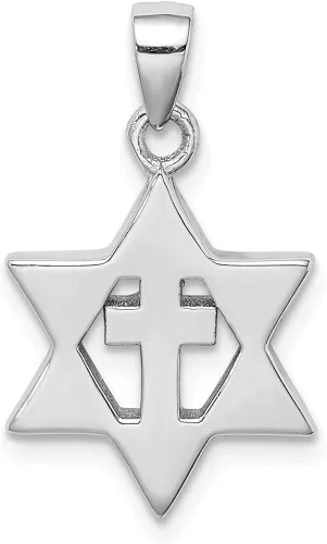 Vista 3 de Colgante de plata de ley 925 con diseño de estrella de David Lucky Jewish Created Opal CZ Cubic Zirconia