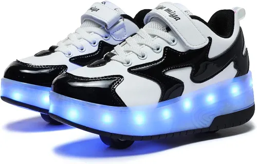 Vista 8 de Nsasy Zapatos de ruedas para niñas y niños, zapatos de ruedas para niños, zapatos de ruedas con luz LED para niños