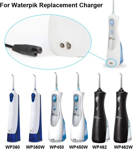 Vista 2 de Cable de carga inalámbrico para Waterpik WP360 WP462 WP450 WP360W WP462W WP450W WP450W Cable de alimentación de hilo dental de agua 3V DC adaptador