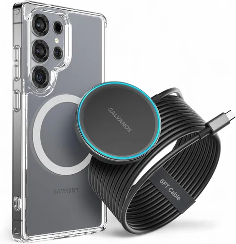 Vista 4 de Cargador magnético para Samsung, carga inalámbrica rápida para Galaxy S26 Ultra, S25 S24 Plus y dispositivos Android - USB tipo C (6 pies)