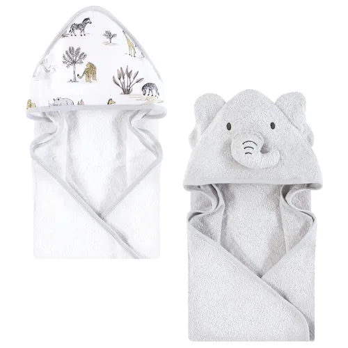Vista 6 de Hudson Baby Toalla con capucha unisex de algodón con cara de animal para bebé, cocodrilo, talla única