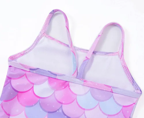 Vista 4 de Traje de baño de una pieza para niñas, multicolor, para deportes, verano y playa, de 2 a 10 años