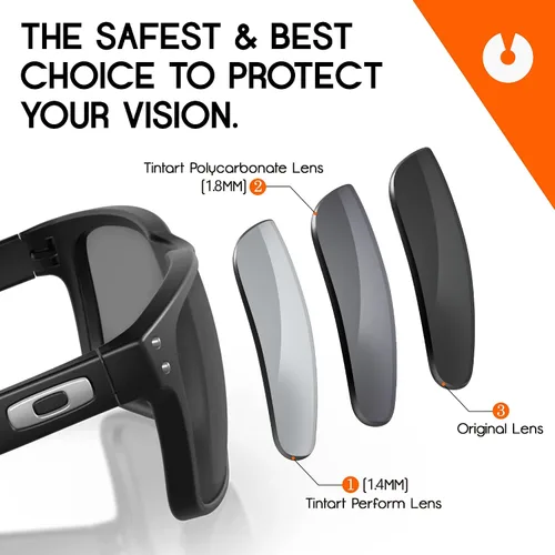 Vista 5 de Tintart Lentes de rendimiento compatibles con Oakley Triggerman OO9266 Triggerman Asian Fit AF OO9314 - UV400 Clear