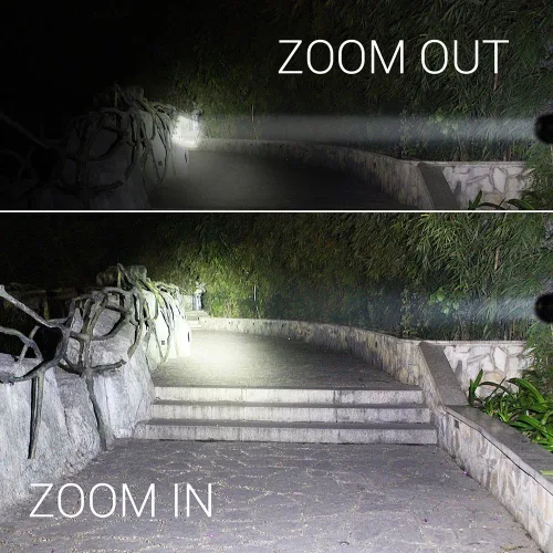 Vista 5 de 10 linternas LED de alta luz, mini linterna impermeable de bolsillo con 3 modos, enfoque ajustable zoomable para camping, senderismo
