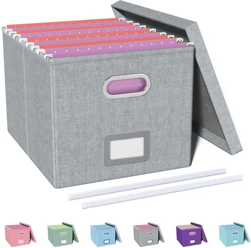 Vista 38 de Oterri Organizador de Archivos, Caja de Archivos, Gabinete de Archivos para Almacenamiento de Carpetas de Archivos Tamaño Carta, Organizador