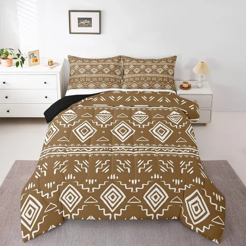 Vista 17 de Erosebridal Southwestern - Juego de edredón tamaño individual, diseño étnico étnico, geométrico, bohemio, azteca, para niños, adolescentes, adultos