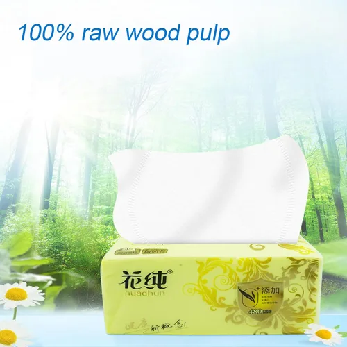 Vista 6 de Paquete de 8 pañuelos faciales desechables suaves, servilletas, papel higiénico, funda de bolsa no caja, material de fibra de pulpa de madera nativa