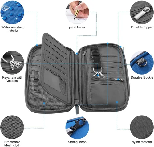 Vista 5 de Soporte para pasaporte de viaje RFID para la familia, soporte grande impermeable para pasaporte de viaje para hombres y mujeres, organizador