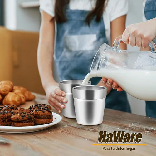 Vista 5 de HaWare Vasos de acero inoxidable para niños pequeños, 6 onzas, 4 paquetes