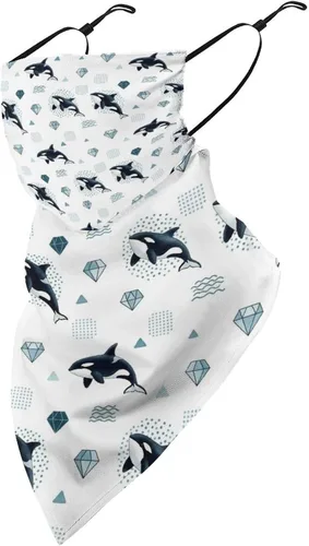 Vista 6 de Bufanda de protección solar UV, bufanda triangular reutilizable con lazo para las orejas