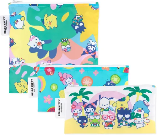 Vista 39 de Bumkins - Bolsas reutilizables para snacks, para almuerzo escolar de niños y porciones para adultos, tela lavable, bolsa con cierre de tela