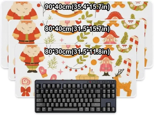 Vista 2 de Light- Based with Santa Mouse Pad Large Gaming Mousepad with Non- Slip Rubber Base Smooth Face Pc Mouse Pad Table Mat Mens Office Decor for School