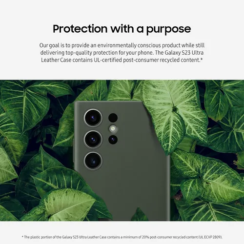 Vista 6 de Samsung Funda de piel para Galaxy S23 Ultra, funda protectora premium con protección delantera y trasera, agarre suave, versión estadounidense