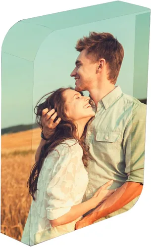 Vista 5 de ITODA Personalized Picture Crystal Frame Custom Print with Your Photo Personalized Customized 3D Glass DIY Picture Plaque Frames for Wedding
