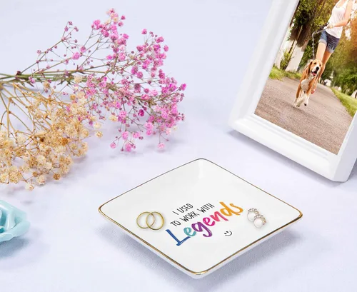 Vista 4 de Soporte para joyas para compañeros de trabajo, regalo de despedida para anillos, bandeja de regalo para colegas, nuevo trabajo, regalos de despedida