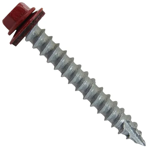 Vista 82 de TORNILLOS PARA TECHOS DE METAL #14: (250) Tornillos x 1" ABC GRIS Tornillo para techo de chapa metálica con cabeza hexagonal y arandela.