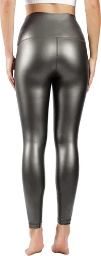 Vista 39 de 90 Degree By Reflex Leggings de cintura alta con forro polar de piel sintética de alto brillo y elástico