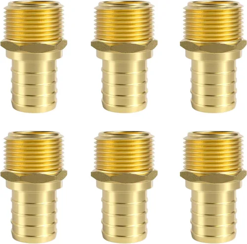 Vista 13 de SUNGATOR Paquete de 2 adaptadores machos Pex de 1 pulgada, latón sin plomo, accesorios Pex de 1 pulgada
