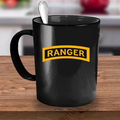 Vista 3 de Army Ranger Taza de café - Ranger Tab - Negro/Blanco/11oz/15oz
