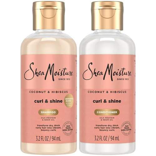 Vista 12 de SheaMoisture Coconut & Hibiscus Curl & Shine Champú y Acondicionador para Rizos Elásticos, Control del Encrespamiento, 16 Oz Cada Uno