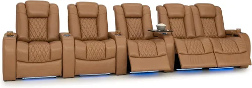 Vista 138 de Seatcraft Asiento de cine en casa Diamante Marrón Reclinable Individual