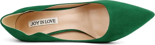 Vista 3 de JOY IN LOVE Zapatos Claros para las Mujeres Tacones Puntiagudos Deslizamiento en los Lados Transparente Bombas