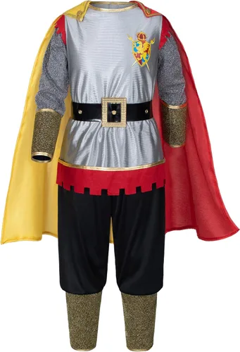 Vista 7 de Elibelle Disfraz medieval de caballero romano renacentista para niños con escudo y espada de espuma