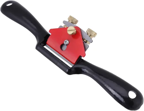 Vista 7 de Oumefar Spokeshave Plane 9 Pulgadas Ajuste Spokeshave Herramienta de Recorte de Mano Herramienta de carpintería con Doble Tornillo Negro Rojo