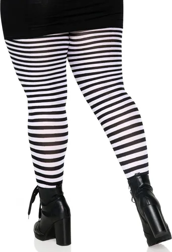 Vista 4 de Leg Avenue - Mallas de nailon rayadas para mujer