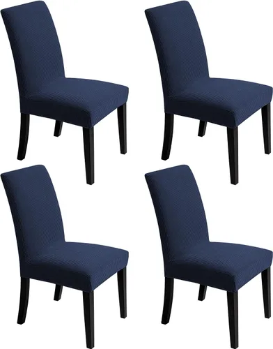 Vista 14 de Fundas para sillas de comedor, fundas elásticas para sillas de asiento decorativo, sin brazos, extraíbles, lavables, elásticas, universales