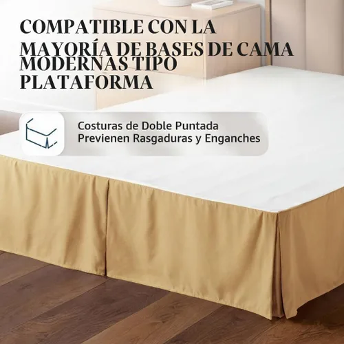 Vista 5 de Falda de cama Linen Market - Microfibra ultra suave - Ajuste fácil con caída a medida de 14 pulgadas - Calidad de hotel, resistente al encogimiento