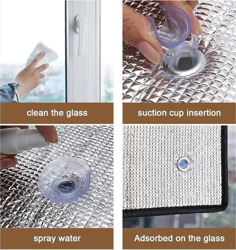 Vista 9 de Película reflectante de doble lámina de aluminio con aislamiento térmico para ventanas, aislamiento acústico para ventanas de vidrio, control