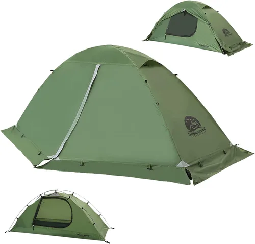 Vista 10 de Carpa para 1/2 personas para mochilero para 4 estaciones - Tienda de campaña impermeable para invierno para una persona, equipo de camping ligero
