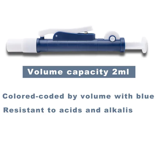 Vista 8 de ONiLAB Bombas de pipeta, bomba de pipeta científica de 2 ml, azul, para pipetas desechables de plástico y vidrio..