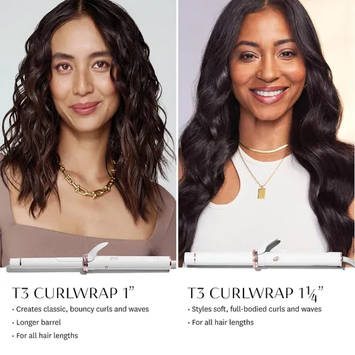 Vista 14 de T3 CurlWrap Automatic Rotating Curling Iron with Longer Barrel, 2 Timer Settings, 9 Heat Settings, Auto-Rotating Ceramic Barrel and Ion Generator