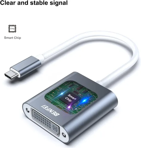 Vista 3 de BENFEI Adaptador USB C a DVI, adaptador tipo C a DVI [compatible con Thunderbolt 3/4] con iPhone 15 Pro/Max, MacBook Pro/Air 2023, iPad Pro, iMac