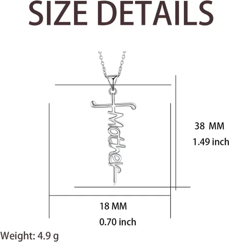 Vista 3 de NanaMotherDaughter Cross Faith Necklace Gifts for Nana from Grandson Granddaughter Mother's Day Christmas Jewelry Gifts