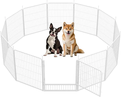 Vista 24 de SunsGrove Corralito para perros de interior, 24 pulgadas, 2 paneles, corralito de juego para cachorros, para interiores, fácil instalación, valla