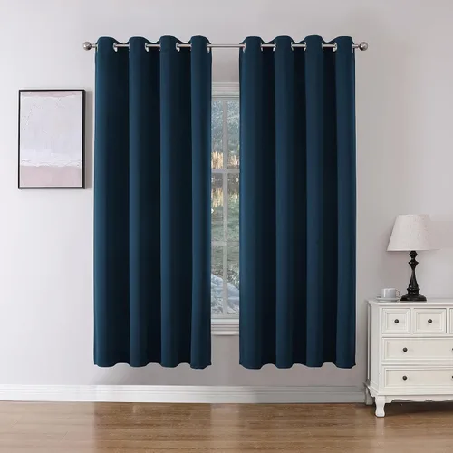 Vista 32 de Joydeco Cortinas opacas para dormitorio de 72 pulgadas de largo, 2 paneles de cortinas con aislamiento térmico para oscurecer la habitación