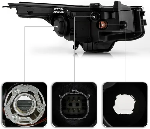 Vista 3 de KEEKPO - Para 2017 2018 2019 GMC Acadia Factory halógeno w/LED DRL faro delantero negro reemplazo lado izquierdo del conductor